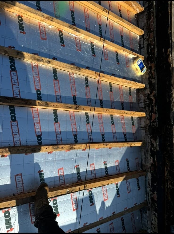 IKO breathable membrane and battens on roof structure